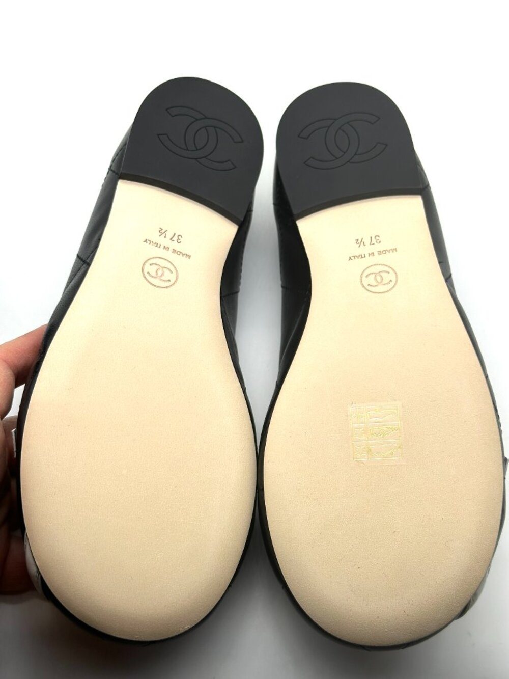 CHANEL 26M Coco Beach Lambskin Leather CC Cambon Bow Ballerina Ballet Flats - Picture 14 of 15